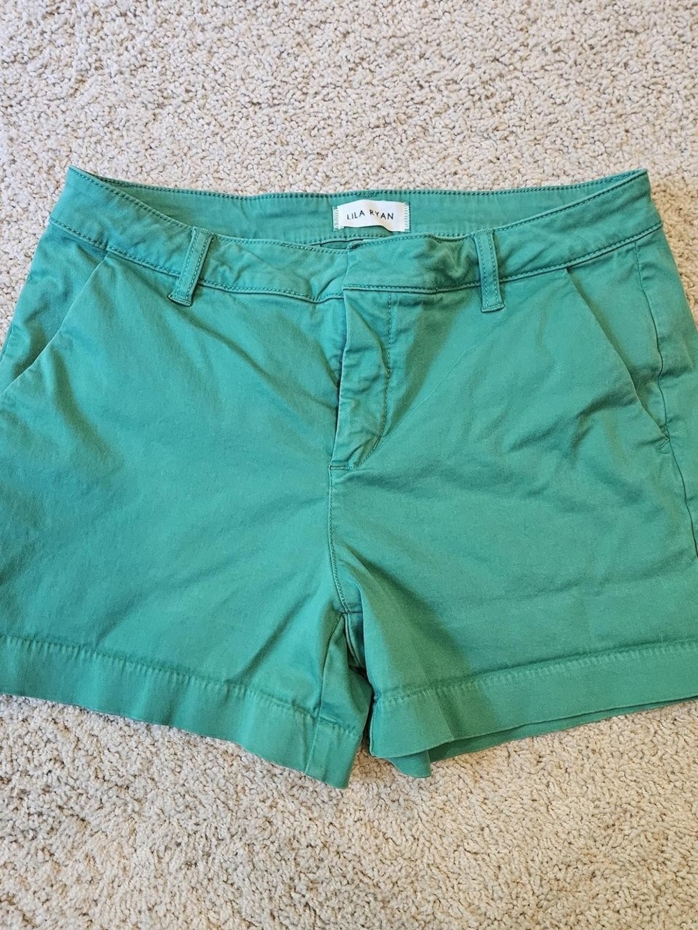 LILA RYAN Green Cotton Shorts